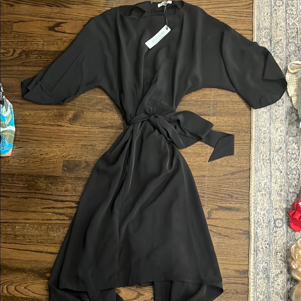 Black Dress with Tie-Waist Belt from Target